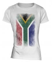 South Africa Faded Flag Ladies T-Shirt