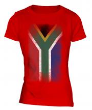 South Africa Faded Flag Ladies T-Shirt