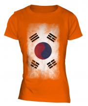 South Korea Faded Flag Ladies T-Shirt