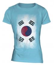 South Korea Faded Flag Ladies T-Shirt