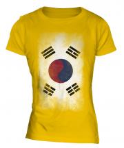 South Korea Faded Flag Ladies T-Shirt