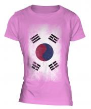 South Korea Faded Flag Ladies T-Shirt