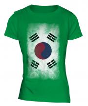 South Korea Faded Flag Ladies T-Shirt