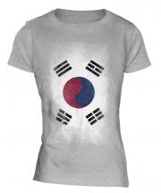 South Korea Faded Flag Ladies T-Shirt