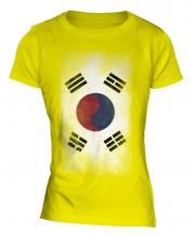 South Korea Faded Flag Ladies T-Shirt