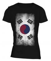 South Korea Faded Flag Ladies T-Shirt