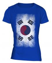 South Korea Faded Flag Ladies T-Shirt