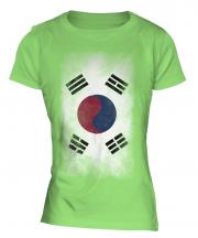 South Korea Faded Flag Ladies T-Shirt