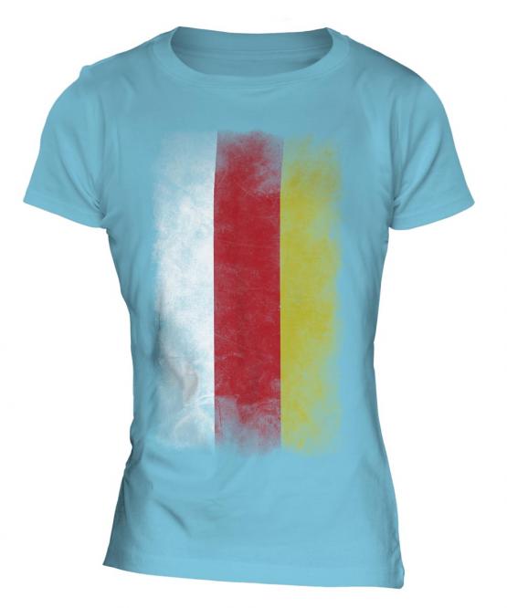 South Ossetia Faded Flag Ladies T-Shirt