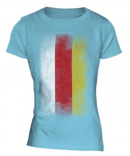 South Ossetia Faded Flag Ladies T-Shirt