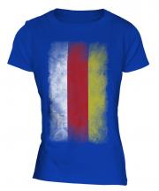 South Ossetia Faded Flag Ladies T-Shirt