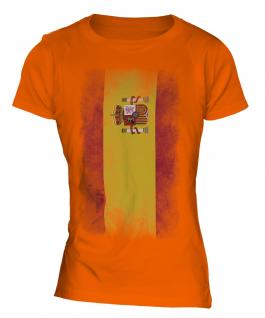 Spain Faded Flag Ladies T-Shirt