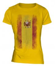 Spain Faded Flag Ladies T-Shirt
