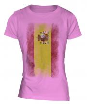 Spain Faded Flag Ladies T-Shirt