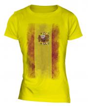 Spain Faded Flag Ladies T-Shirt