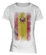 Spain Faded Flag Ladies T-Shirt