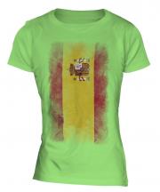 Spain Faded Flag Ladies T-Shirt