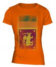 Sri Lanka Faded Flag Ladies T-Shirt