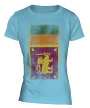 Sri Lanka Faded Flag Ladies T-Shirt