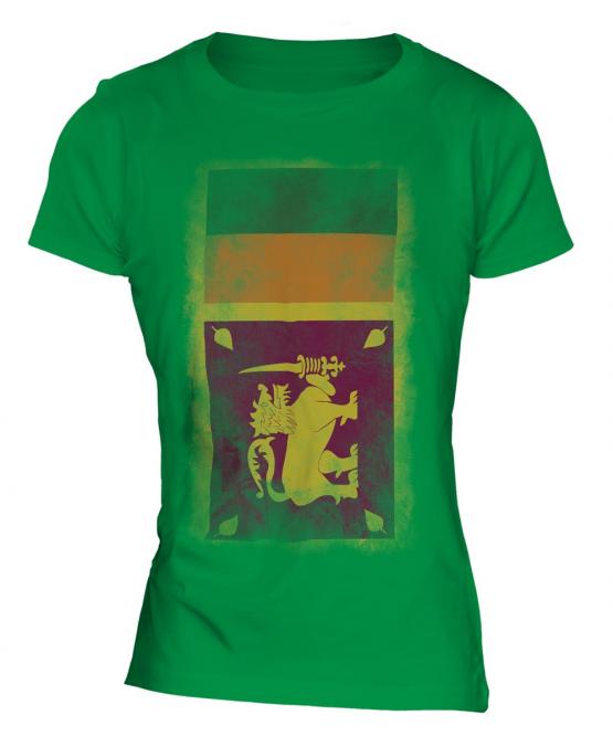 Sri Lanka Faded Flag Ladies T-Shirt