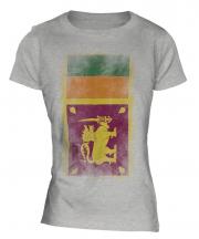 Sri Lanka Faded Flag Ladies T-Shirt