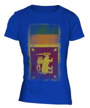 Sri Lanka Faded Flag Ladies T-Shirt