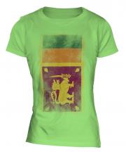 Sri Lanka Faded Flag Ladies T-Shirt