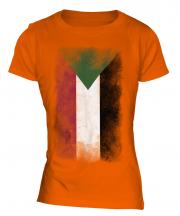 Sudan Faded Flag Ladies T-Shirt