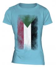 Sudan Faded Flag Ladies T-Shirt