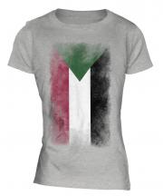 Sudan Faded Flag Ladies T-Shirt