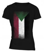 Sudan Faded Flag Ladies T-Shirt