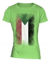 Sudan Faded Flag Ladies T-Shirt