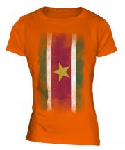 Suriname Faded Flag Ladies T-Shirt