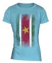 Suriname Faded Flag Ladies T-Shirt
