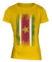 Suriname Faded Flag Ladies T-Shirt