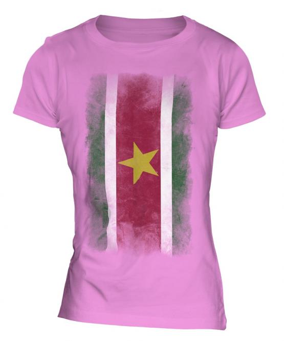 Suriname Faded Flag Ladies T-Shirt
