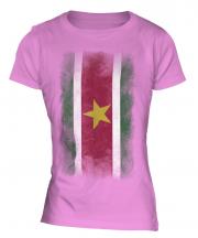 Suriname Faded Flag Ladies T-Shirt