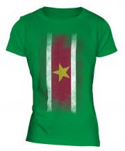 Suriname Faded Flag Ladies T-Shirt