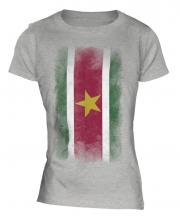 Suriname Faded Flag Ladies T-Shirt