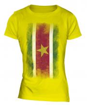 Suriname Faded Flag Ladies T-Shirt