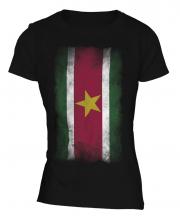 Suriname Faded Flag Ladies T-Shirt