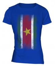 Suriname Faded Flag Ladies T-Shirt