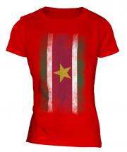 Suriname Faded Flag Ladies T-Shirt