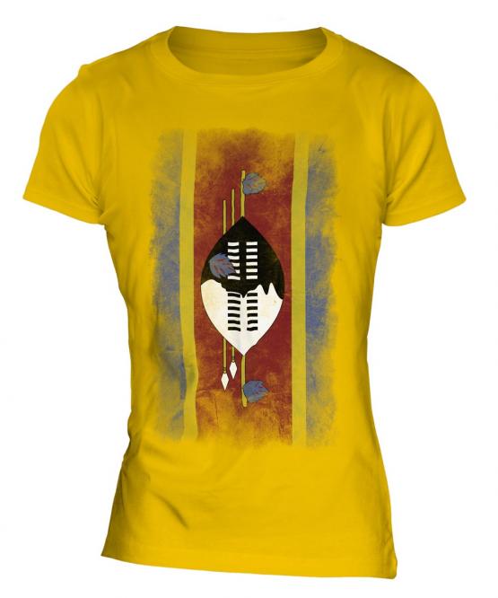 Swaziland Faded Flag Ladies T-Shirt