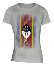 Swaziland Faded Flag Ladies T-Shirt