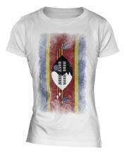 Swaziland Faded Flag Ladies T-Shirt