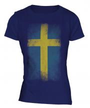 Sweden Faded Flag Ladies T-Shirt