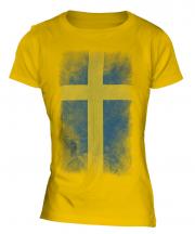 Sweden Faded Flag Ladies T-Shirt