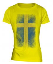 Sweden Faded Flag Ladies T-Shirt