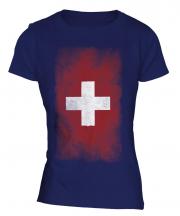 Switzerland Faded Flag Ladies T-Shirt